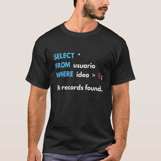 Database Sql Query Computer T-shirt (Voorkant)