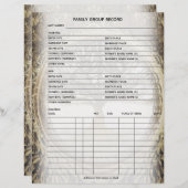 Datablad Familieboom-genealogon (Voorkant / Achterkant)