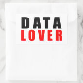 Dataliefhebber, ik hou van data rechthoekige sticker (Tas)