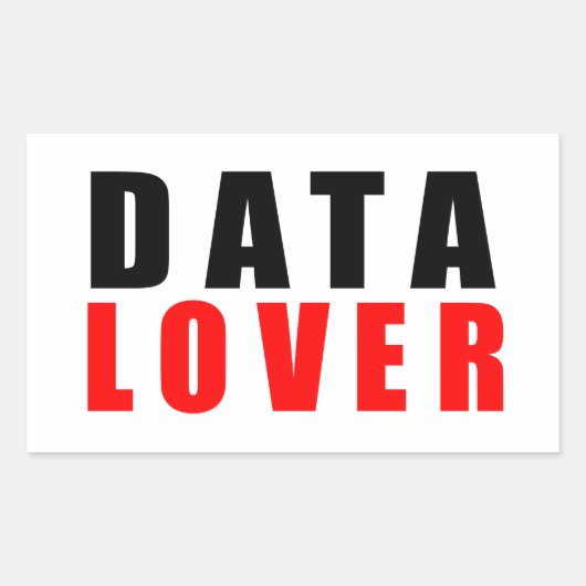Dataliefhebber, ik hou van data rechthoekige sticker (Voorkant)