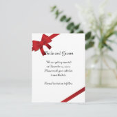 Date Annonce de mariage d'hiver Rubans Rouges Save the  (Debout devant)