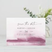 Date Aquarelle Moderne | Rouge Horizontale Save The Dat (Debout devant)