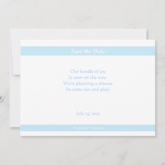 Date Baby shower Save the Dates Bleu (Devant)
