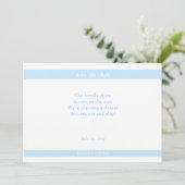 Date Baby shower Save the Dates Bleu (Debout devant)
