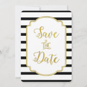Date Bandes noires et blanches Mariage doré Save the Da (Dos)
