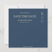 Date Bleu Classique Éternelle Amour Mariage Save The Da (Devant)