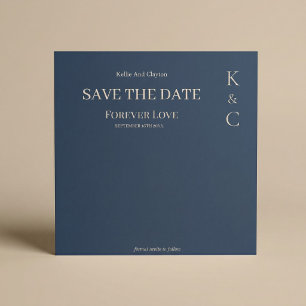 Date Bleu Classique Éternelle Amour Mariage Save The Da