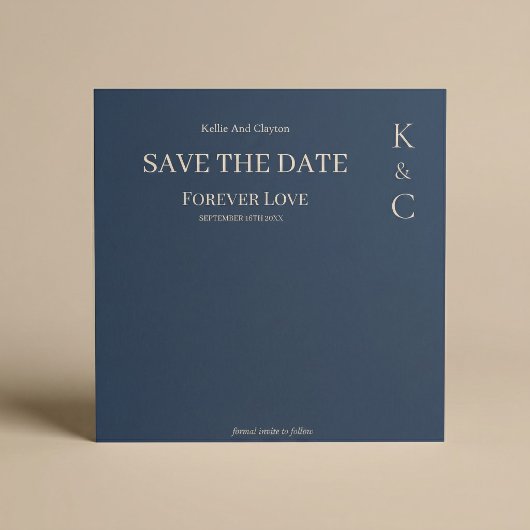 Date Bleu Classique Éternelle Amour Mariage Save The Da