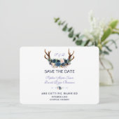 Date Boho Rose Bleu Marine Floral And Cerf Save The Dat (Debout devant)