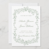Date Boho Sage Green Floral Botanical Wedding Save The  (Dos)