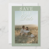 Date Boho Sage Green Floral Photo Wedding Save The  (Devant)