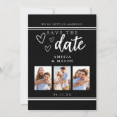 Date Collage de photos moderne noir et blanc Save the D (Devant)