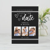 Date Collage de photos moderne noir et blanc Save the D (Debout devant)