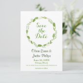 Date Couronne de feuilles vertes Chevron - 3x5 Save the (Debout devant)