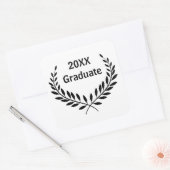 Date de fin d'études Square - Autocollant Square (Enveloppe)