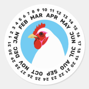 Date de l'oeuf Chicken Head Carton Étiquette