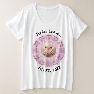 Date d'échéance de grossesse Pink Plus Taille T-sh