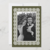 Date Dentelle ancienne napperon vert mariage save the d (Dos)