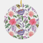 Date du baptême Ornement floral violet chrétien (Dos)