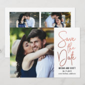 Date Écriture Élégante ÉMODIFIABLE COULEUR Save The Dat (Devant / Derrière)