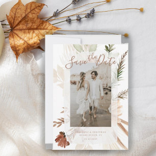 Date Élégant Bohème Floral Rustique Pampas Save The Dat