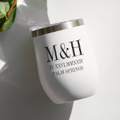 Date en chiffres romains, initiales, cadeau de mar