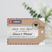 Date Étiquettes de bagage en papier kraft pour Save the (Debout devant)