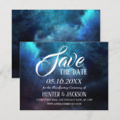 Date Étoiles Brillantes Nébuleuse Bleue Sombre Save the (Devant / Derrière)