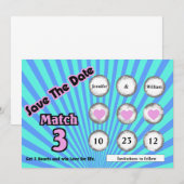 Date Faux Lotto Ticket à Gratter Annonce de Save the Da (Devant / Derrière)