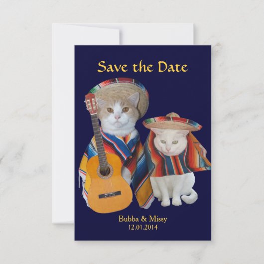 Date Funny Cats South of the Border Wedding Save the Da (Devant)