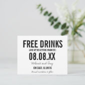 Date Funny Free Drinks Photo Horizontal Save the Dates (Debout devant)