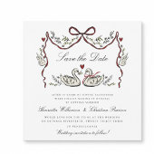 Date Inséparables fantaisistes Cygne Mariage save the d