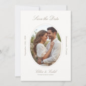 Date Ivory & Sand | Chic Script Wedding Save The (Devant)