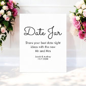 Date Jar Black White Wedding shower Poster
