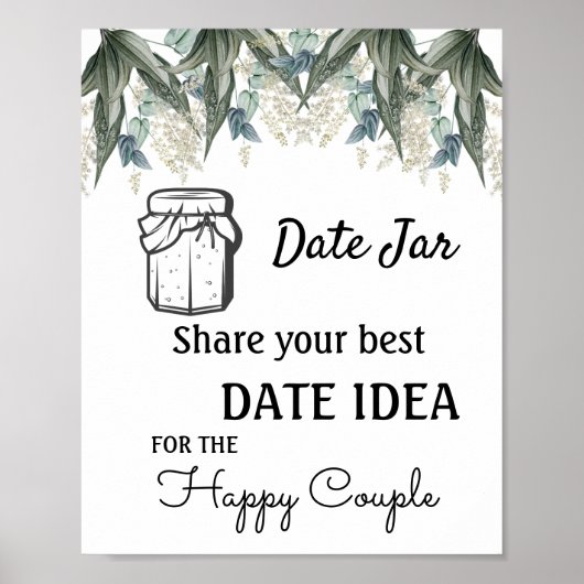 Date Jar Bloemen Poster (Voorkant)