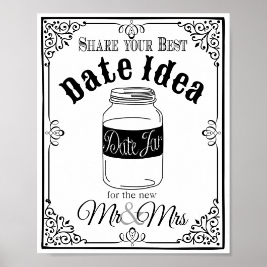 date jar bruiloft of party sign bruiloft poster (Voorkant)