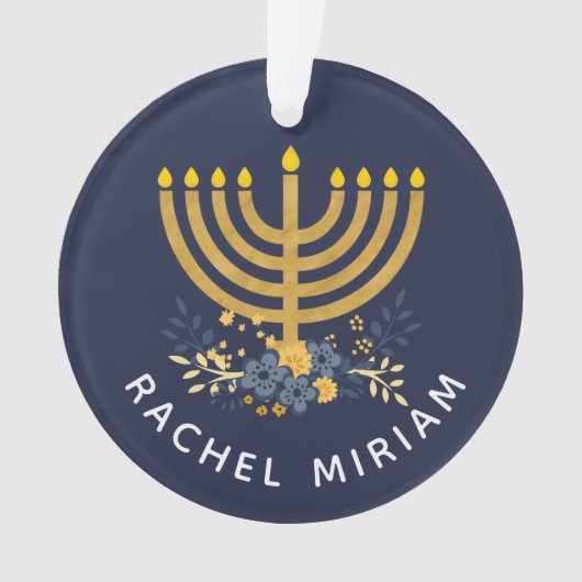 Date Keepsaké Baby's First Hanoukka | Bleu & Or (devant)