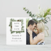 Date Mariage à l'aquarelle hivernale aux pins Save the  (Debout devant)