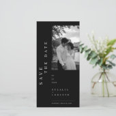 Date Mariage de luxe noir Editorial Save The Date. (Debout devant)