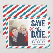 Date Mariage de thème postal de destination | Save the  (Devant / Derrière)