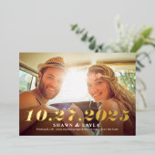 Date Mémorable Carte de Mariage "Save The Date" FO (Debout devant)