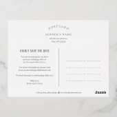 Date mémorable FOIL Enregistrer la date Carte post (Verso)