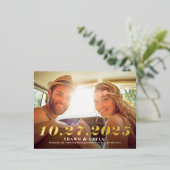 Date mémorable FOIL Enregistrer la date Carte post (Debout devant)