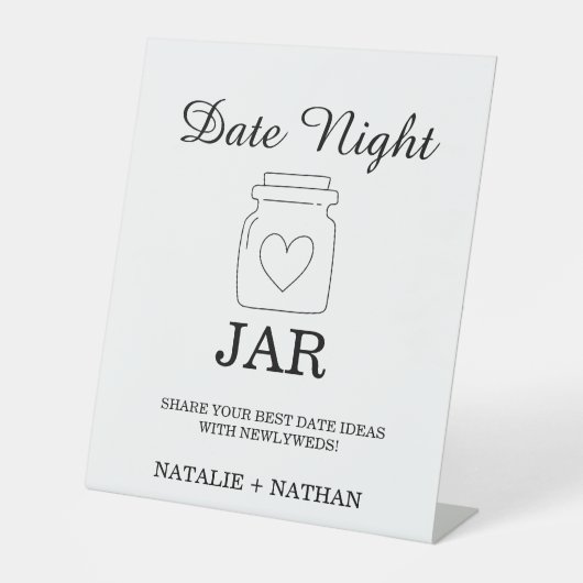 Date moderne Carte de nuit Douche nuptiale Panneau (Recto)