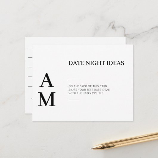 Date moderne Idées de nuit Cartes de mariage (Devant/Arrière en situation)