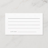 Date moderne Idées de nuit Cartes de mariage (Dos)