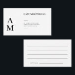 Date moderne Idées de nuit Cartes de mariage<br><div class="desc">Vos invités vont adorer ces cartes. Ils écriront leurs idées de date préférées, puis signeront. Vous apprécierez de regarder à travers ces cartes après votre mariage. Il fait partie de notre collection moderne de typographie audacieuse où vous trouverez des articles correspondants et coordonnés pour votre mariage. Vous avez besoin d'aide...</div>