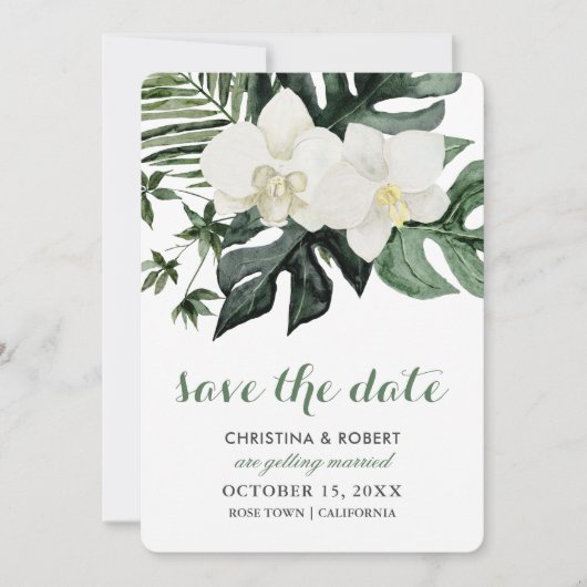 Date Monstera Orchidée Tropicale Botanique Save The Dat (Devant)