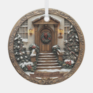  (date&name) mooi gebeeldhouwd/3D-look Glas Ornament