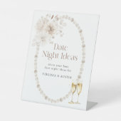 Date Night Bruiloft Feest Sign Reclamebord Met Voetstuk (Voorkant)